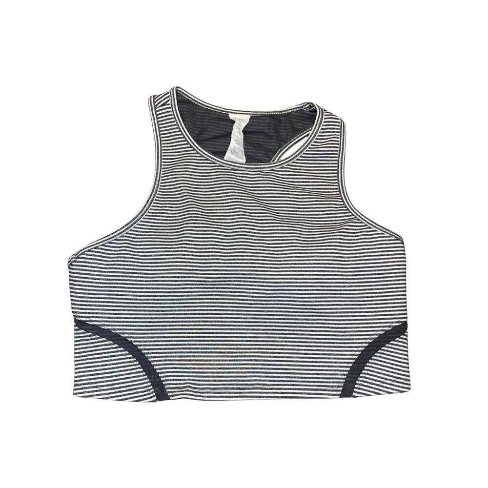 Calvin Klein Striped Sports Bra Cropped Tank Top SZ M Athletic Performance